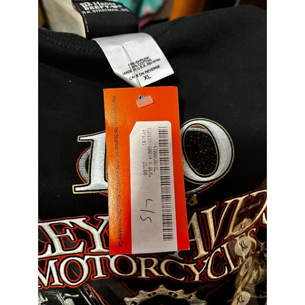 Harley Davidson Heritage Black LS T-Shirt Made in USA Hal's HD New Berlin, WI - Picture 2 of 7